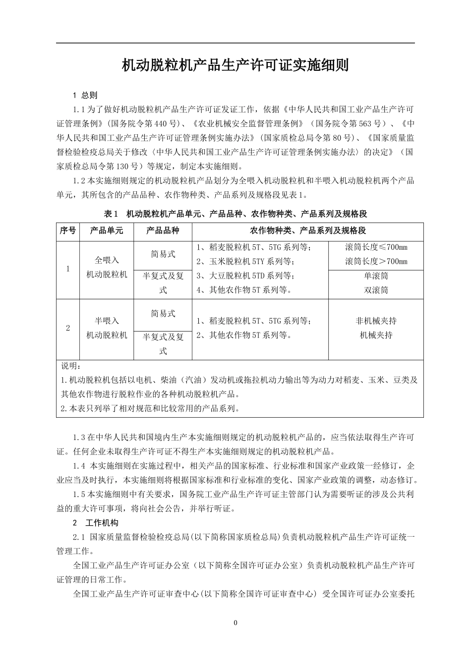 机动脱粒机产品生产许可证实施细则_第3页
