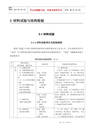 材料试验项目及检验规则讲义