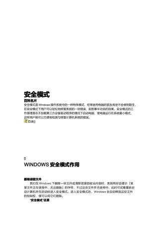 Windows操作系统中的安全模式