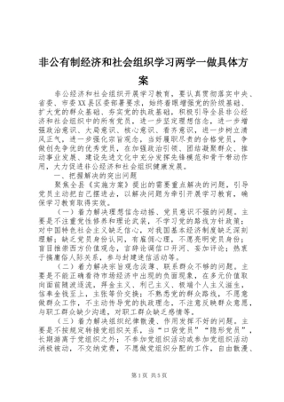 非公有制经济和社会组织学习两学一做具体实施方案