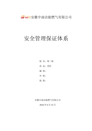 中油洁能安全管理保证体系(第二版)