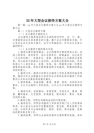XX年大型会议接待实施方案大全