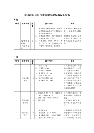 SDLY2009-330济南大学实验仪器设备采购