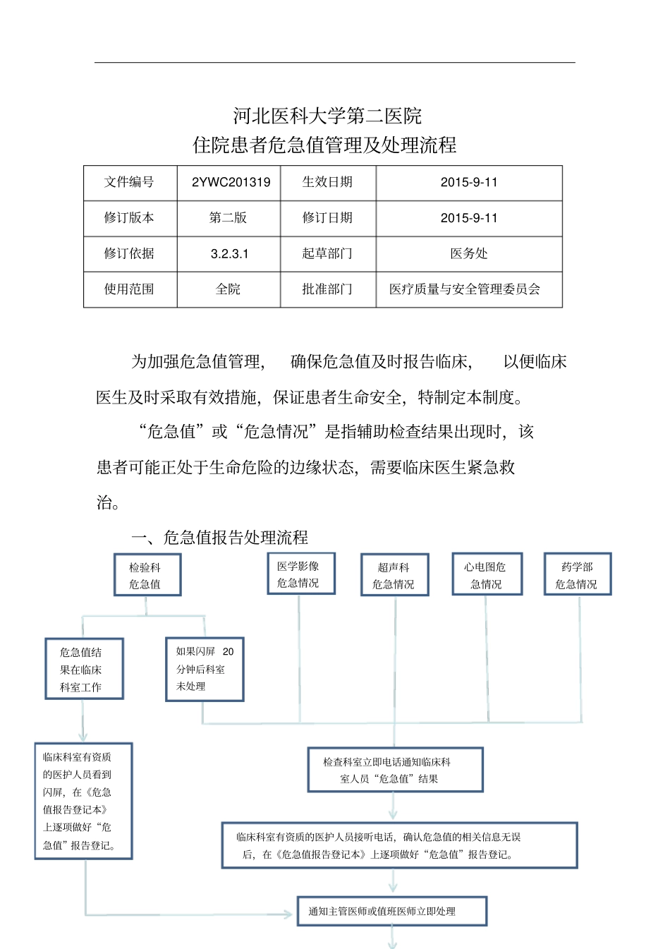 危急值管理与处理流程_第1页