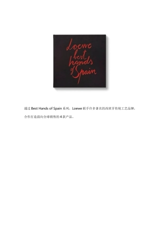 LOEWE西班牙精湛手工艺