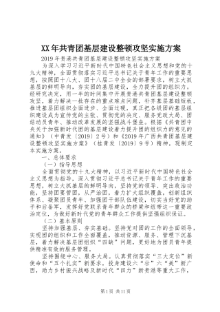 XX年共青团基层建设整顿攻坚方案