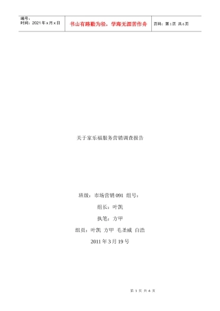 有关家乐福服务营销调查报告