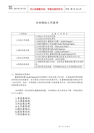 某企业内控稽核作业手册