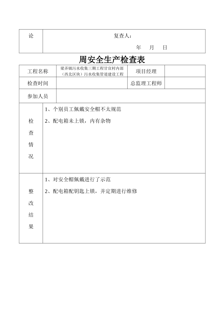 周安全生产检查表_第3页