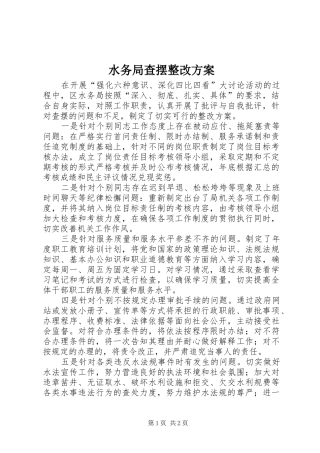 水务局查摆整改实施方案