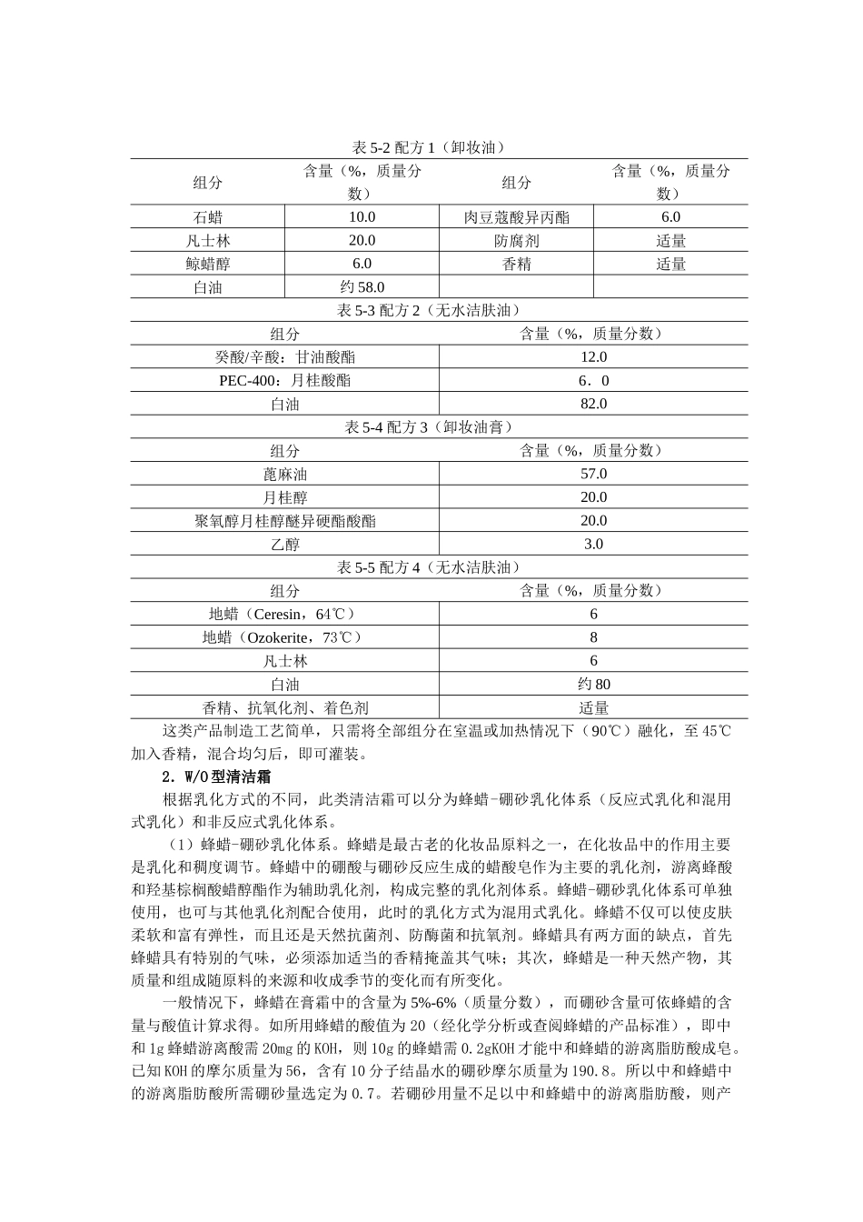 化妆品配方设计与生产工艺-清洁霜_第2页