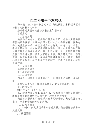 XX年端午节实施方案()