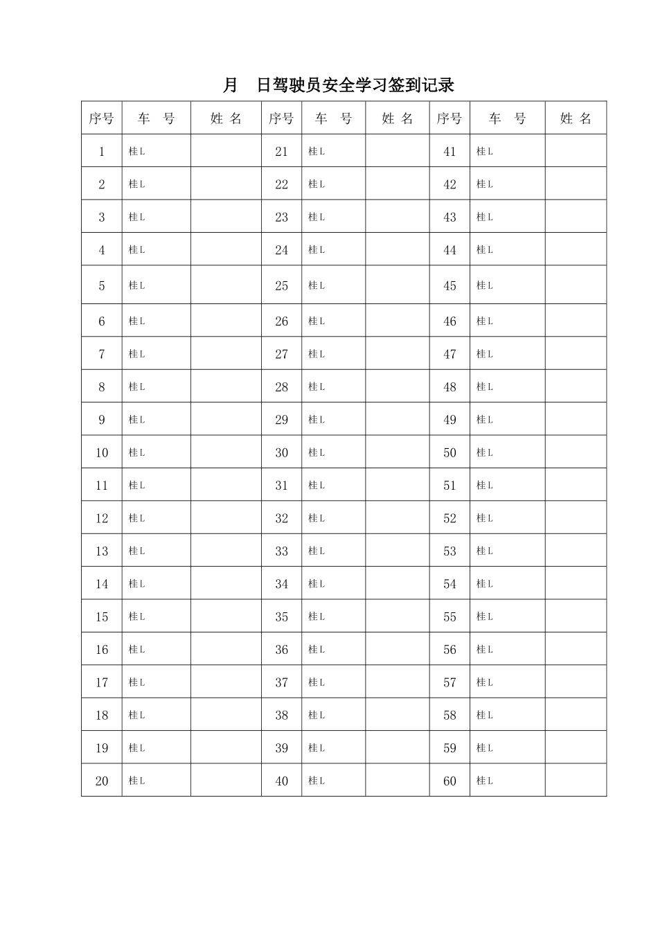 XXXX年田阳站员工安全学习记录_第1页