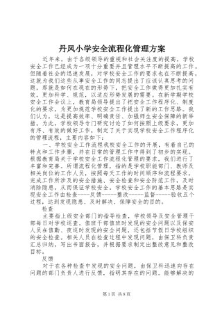 丹凤小学安全流程化管理实施方案