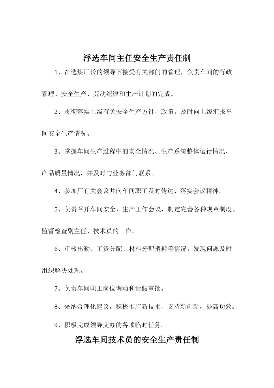 浮选车间各岗位安全生产责任制_第2页