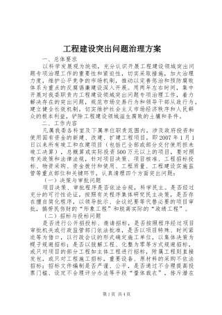工程建设突出问题治理实施方案