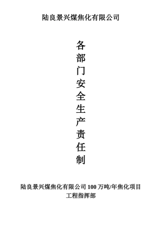 各部门安全生产责任制度