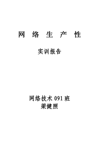 网络生产性实训报告