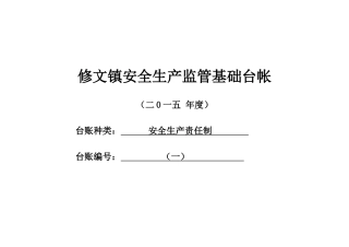 修文镇安全生产监管基础台帐