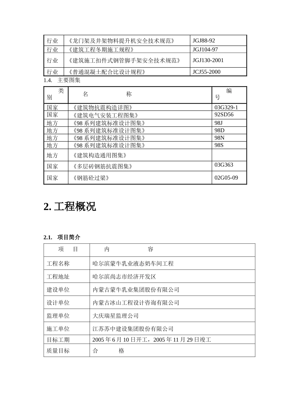 哈尔滨蒙牛液态奶车间施工组织设计_第2页