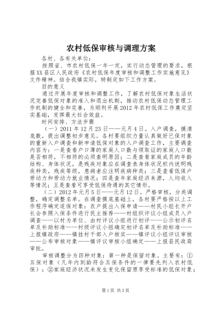 农村低保审核与调理实施方案