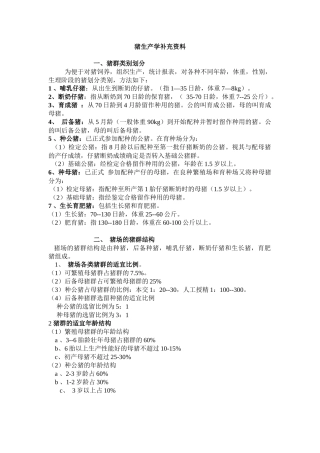 猪生产学管理知识