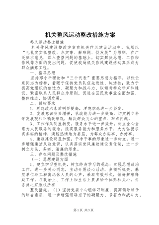 机关整风运动整改措施实施方案