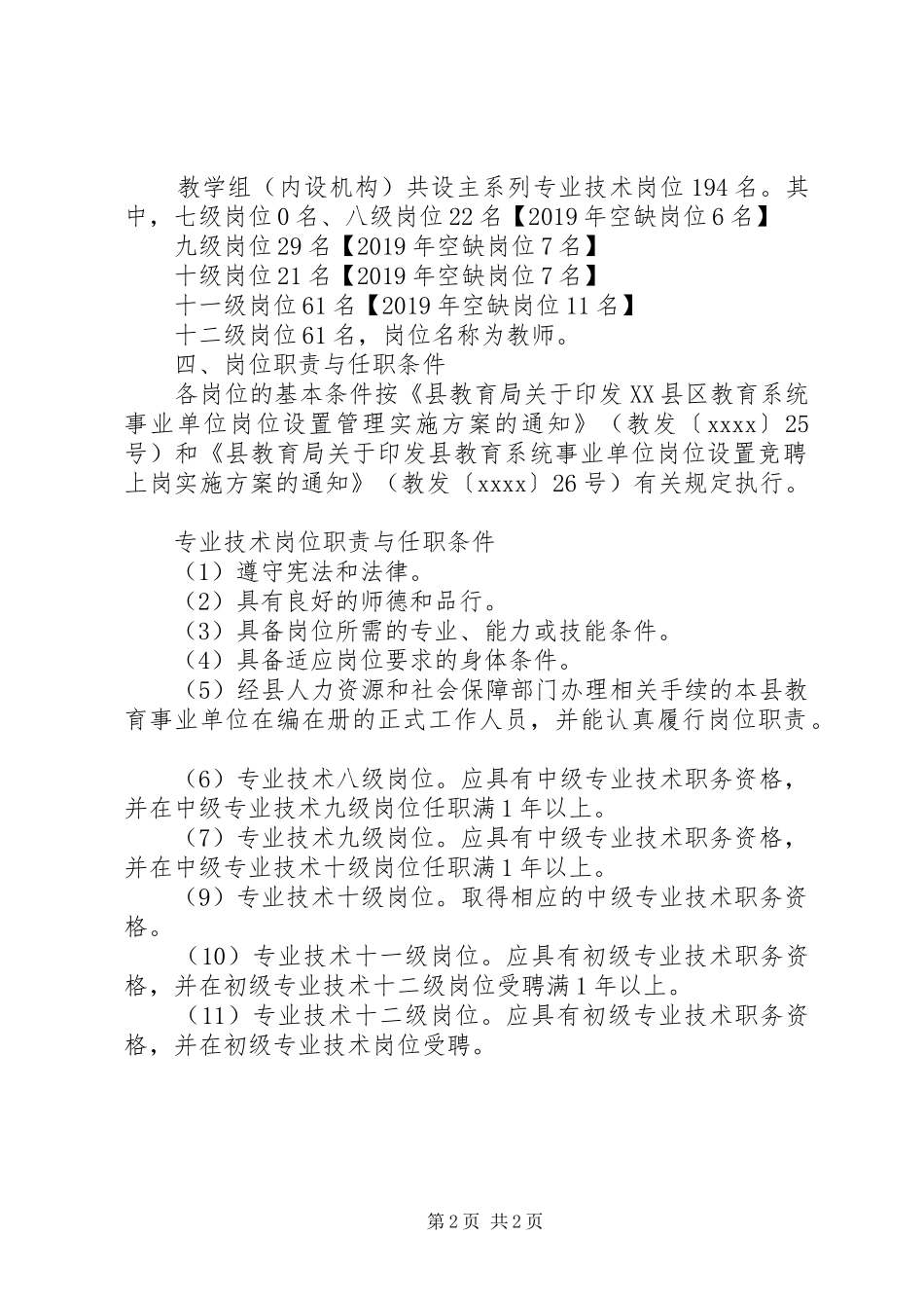 学校岗位设置竞聘方案_第2页