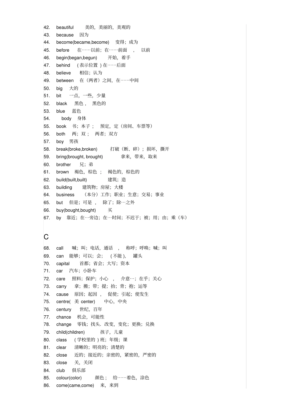 (完整)中考英语常考的500个高频词汇_第2页