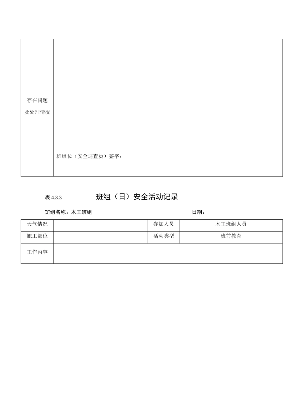 班组安全活动记录(木工)_第3页