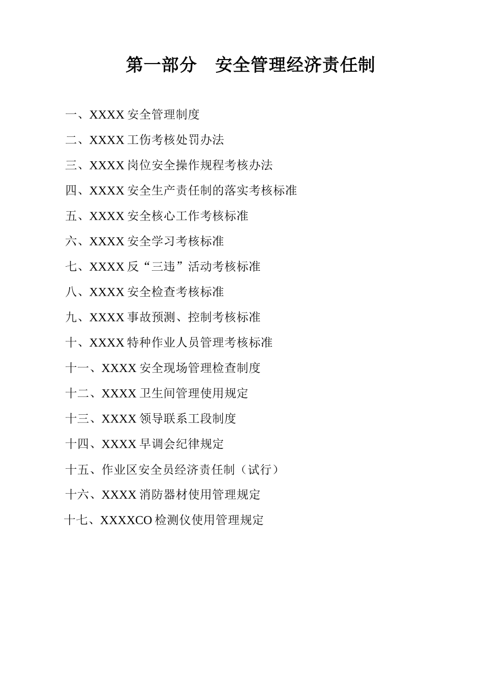 XXXX安全管理文件_第1页