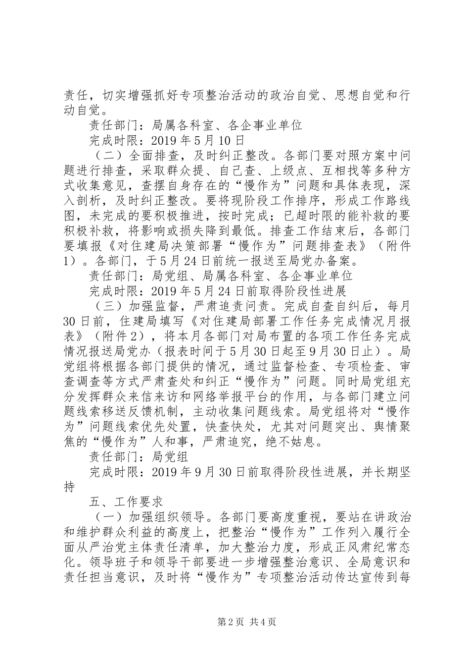 对住建局决策部署“慢作为”问题开展集中整治工作实施方案_第2页