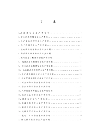 某矿安全生产责任制汇编