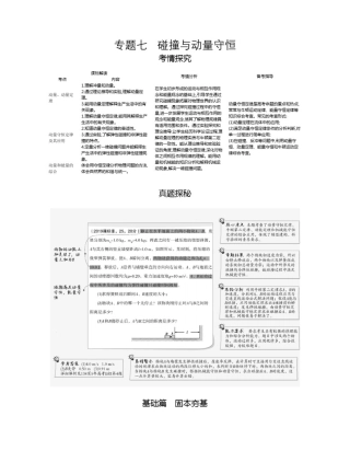 专题七碰撞与动量守恒(试题部分)