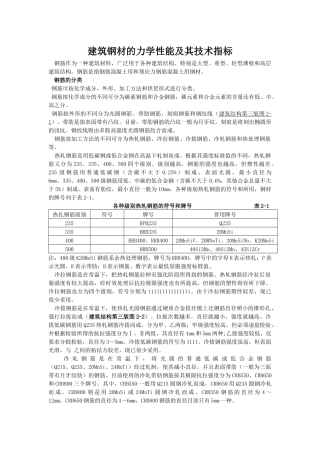 建筑钢材的力学性能及其技术指标