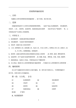 五金产品编码原则