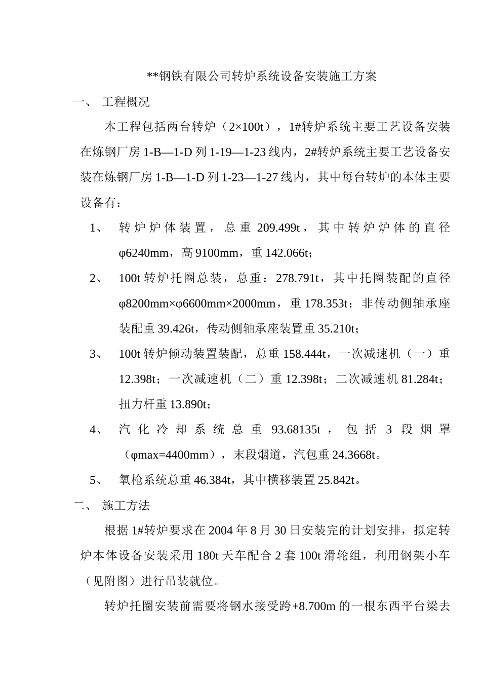 华鲁恒升大型设备吊装方案_第1页