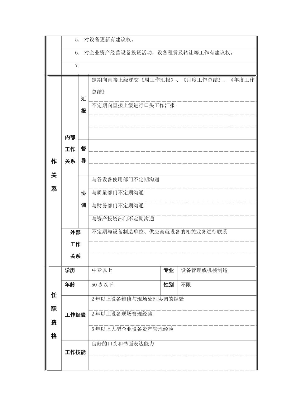 江动股份-设备管理员职务说明书_第2页