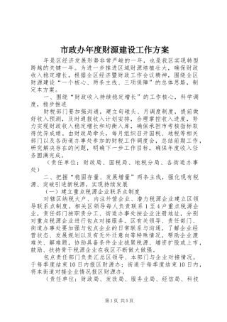 市政办年度财源建设工作实施方案