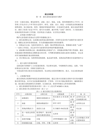 液压设备检修技术标准