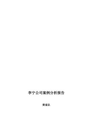 李宁公司案例分析报告