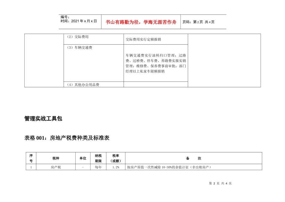 期间费用成本控制工具箱_第2页