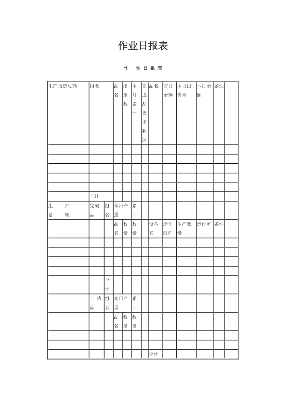 生产作业日报表_第1页