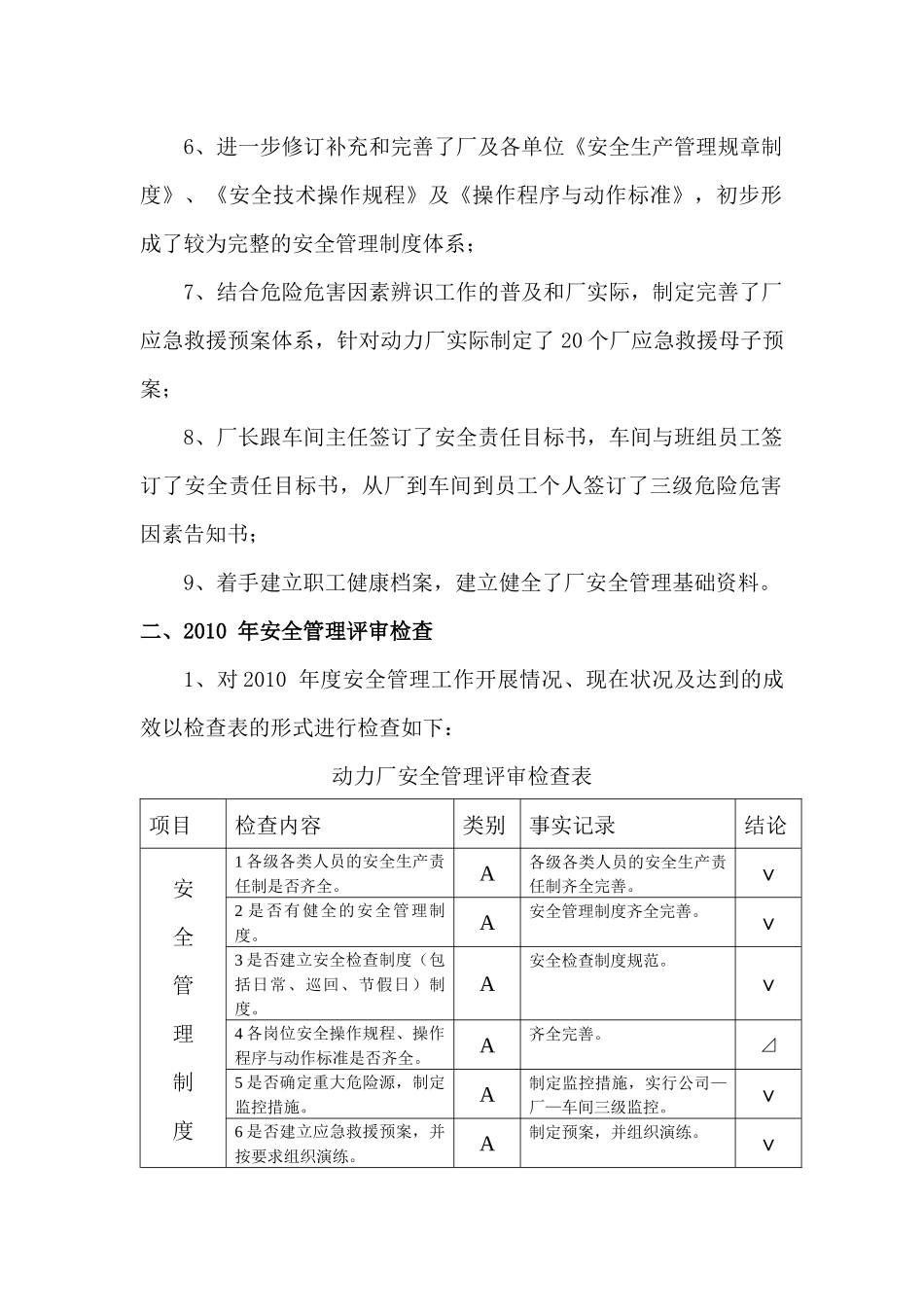动力厂XXXX年度安全管理评审记录_第2页