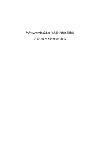 某产业化技术可行性研究报告