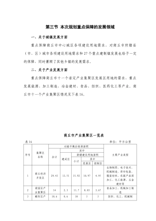 本次规划重点保障的发展领域