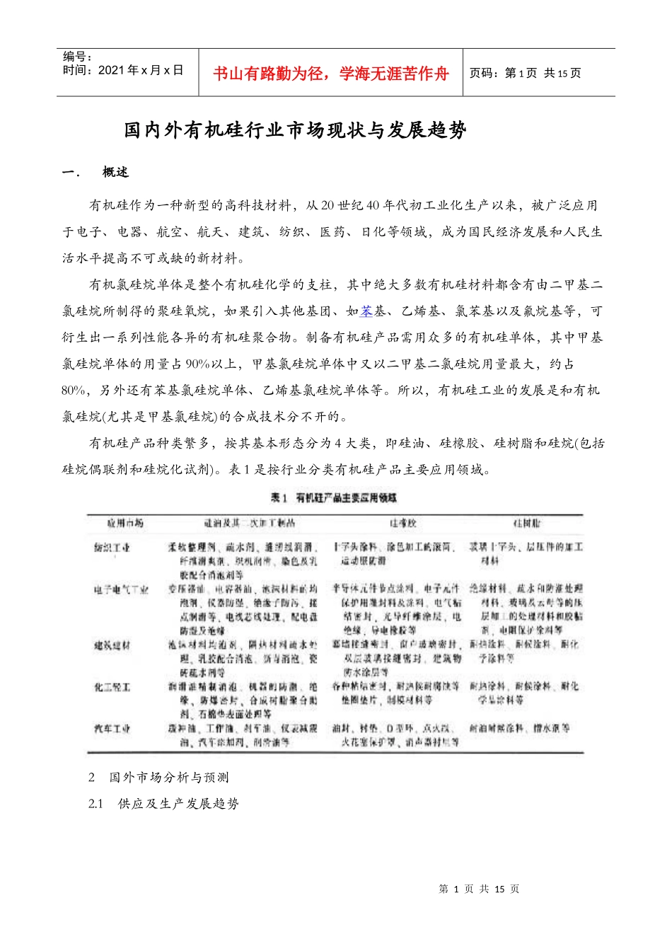 有机硅行业最新分析_第1页