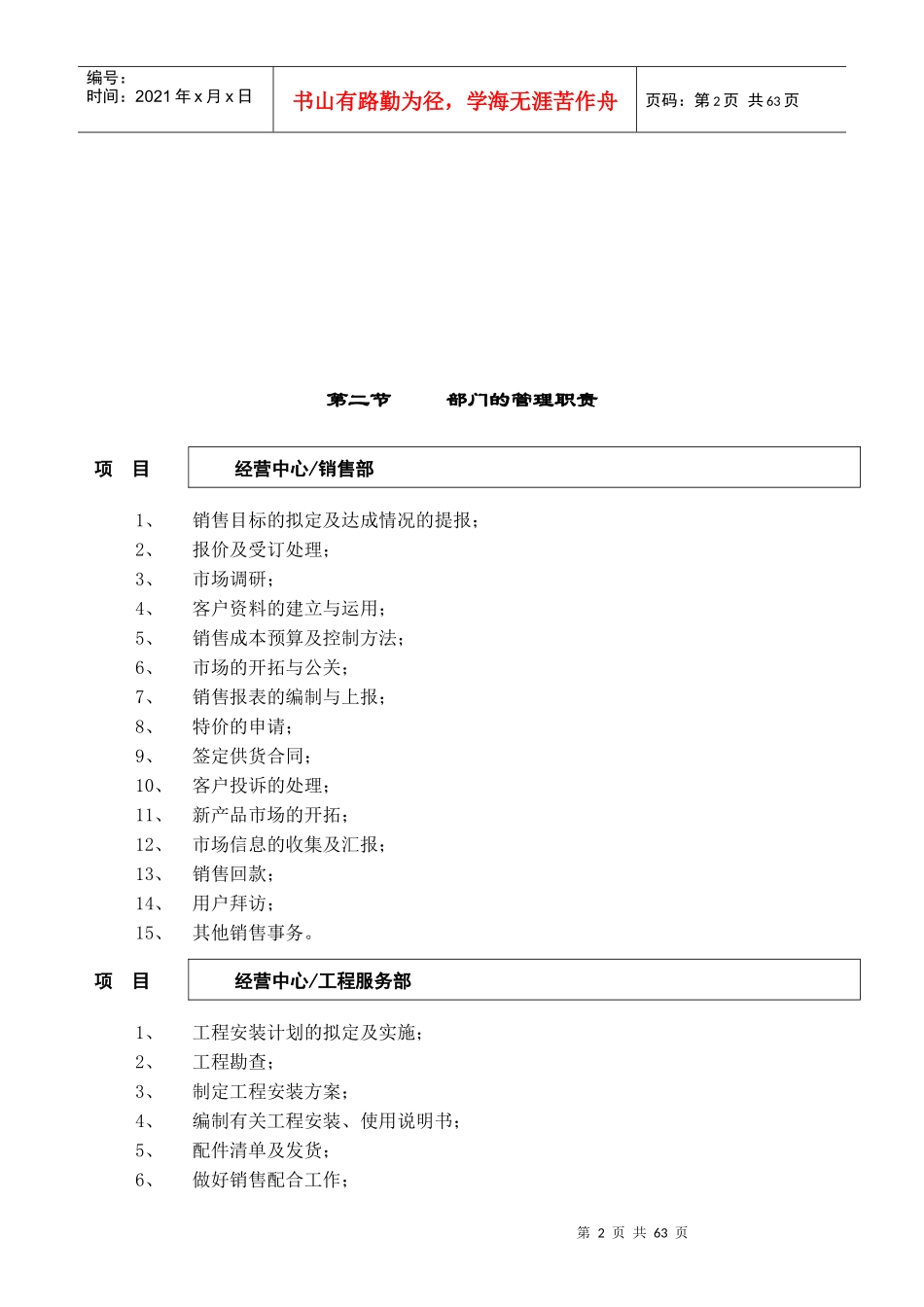 某IT公司部门管理职责与岗位工作说明_第2页