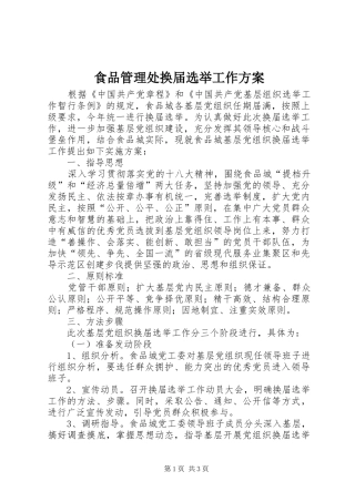 食品管理处换届选举工作实施方案