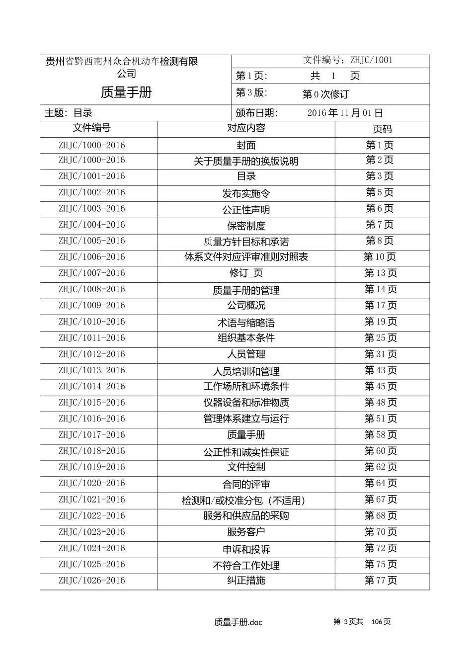 机动车检测站新换版XXXX124质量管理手册_第3页